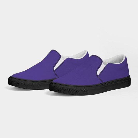 Medium Clear Purple Women's Slip-On Canvas Sneakers (PUI1-CL-ME) - Side 3