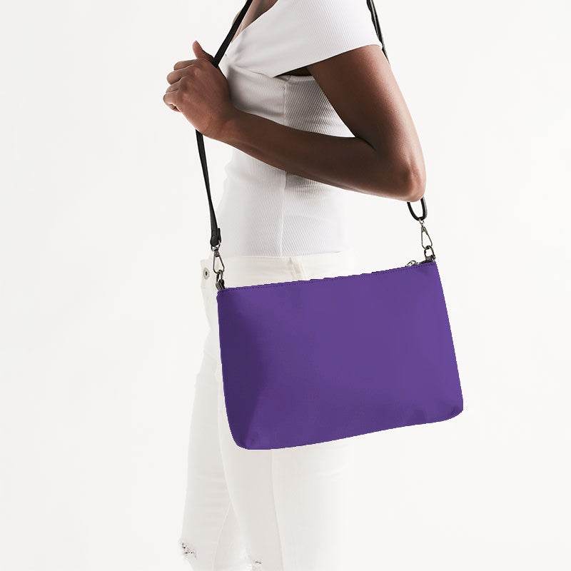 Medium Clear Purple Zip Pouch (PU-CL-ME) - Side CloseUp