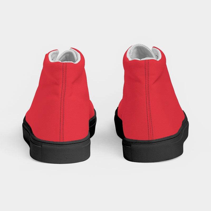 Medium Clear Red Women's High-Top Canvas Sneakers (RPI1-CL-ME) - Back