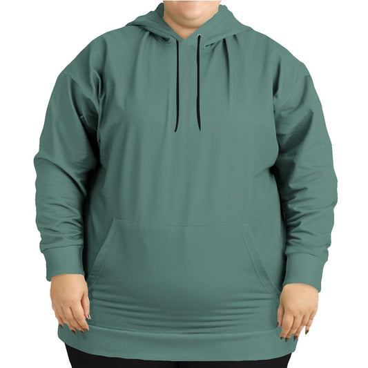 Medium Fully-Muted Blue-Green Hoodie PLUS (BG-FM-ME) - Woman Front PLUS