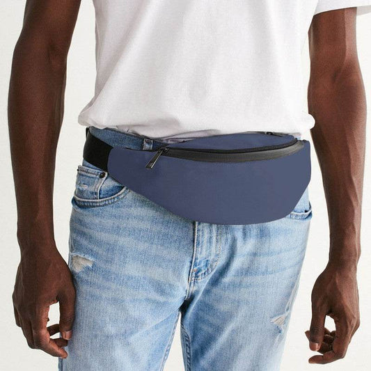 Medium Fully-Muted Indigo Belt Bag (I-FM-ME) - Man Front CloseUp