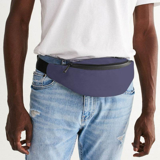 Medium Fully-Muted Indigo Belt Bag (PUI2-FM-ME) - Man Front CloseUp