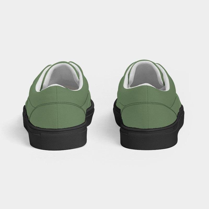 Medium Fully-Muted Lime Women's Canvas Sneakers (GL2-FM-ME) - Back