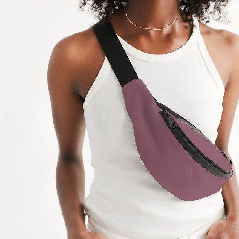 Medium Fully-Muted Pink Belt Bag (PI-FM-ME) - Woman Front CloseUp
