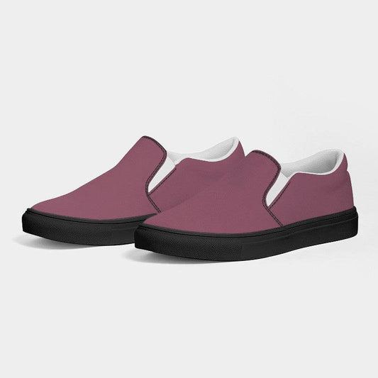 Medium Fully-Muted Pink Men's Slip-On Canvas Sneakers (PI-FM-ME) - Side 3