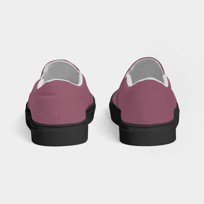 Medium Fully-Muted Pink Women's Slip-On Canvas Sneakers (PI-FM-ME) - Back