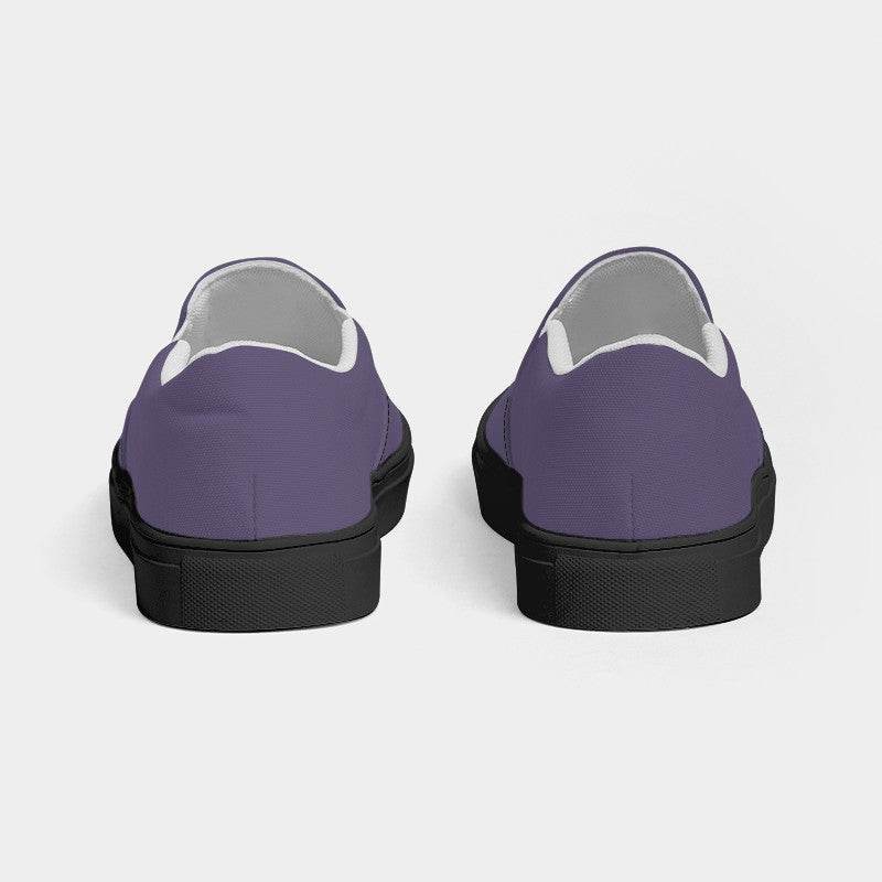 Medium Fully-Muted Purple Women's Slip-On Canvas Sneakers (PU-FM-ME) - Back