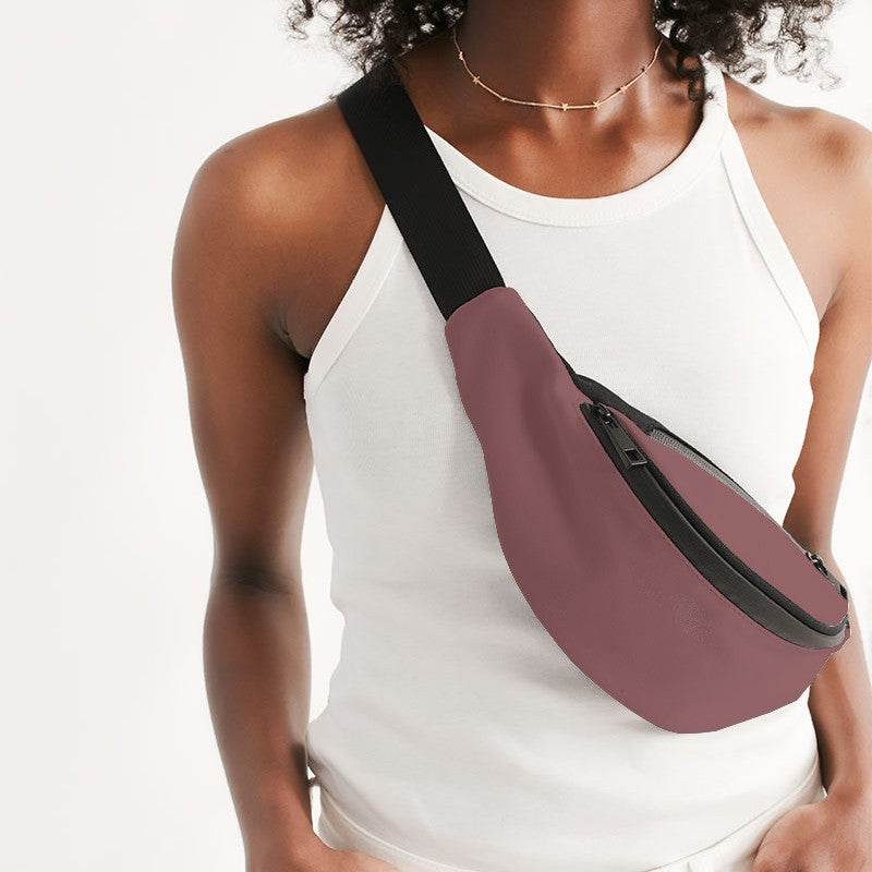 Medium Fully-Muted Red Belt Bag (RPI2-FM-ME) - Woman Front CloseUp