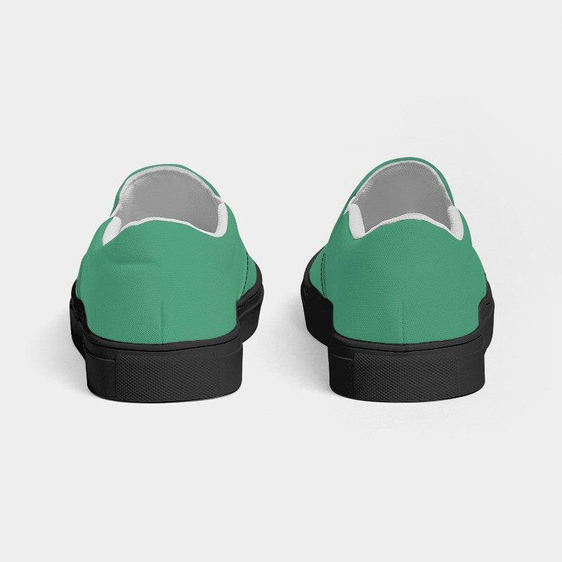Medium Green Women's Slip-On Canvas Sneakers (BGG2-ME-ME) - Back