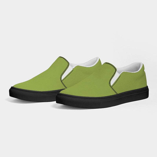Medium Lime Men's Slip-On Canvas Sneakers (L-ME-ME) - Side 3