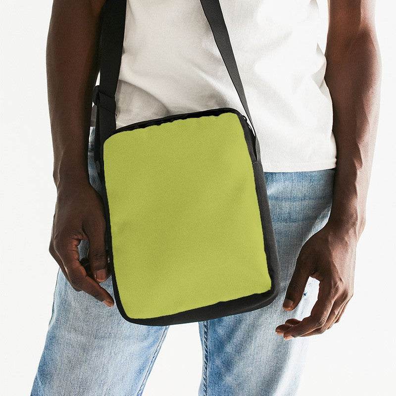 Medium Lime Messenger Pouch (LY1-ME-ME) - Man Front CloseUp