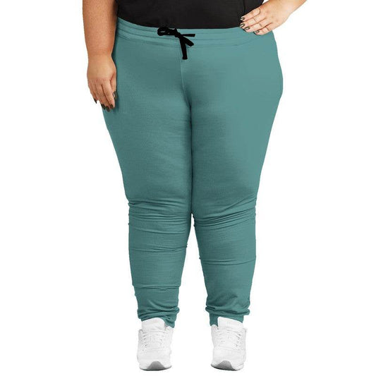 Medium Muted Blue-Green Joggers PLUS (CBG2-MU-ME) - Woman Front PLUS