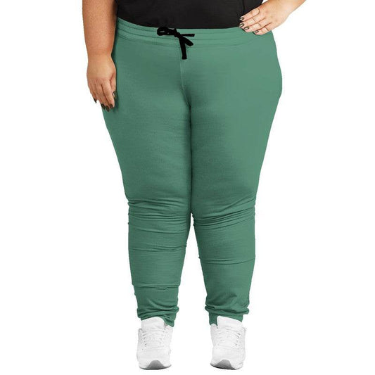 Medium Muted Green Joggers PLUS (BGG2-MU-ME) - Woman Front PLUS