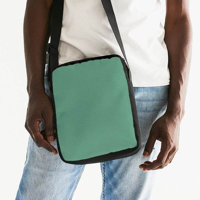 Medium Muted Green Messenger Pouch (BGG2-MU-ME) - Man Front CloseUp