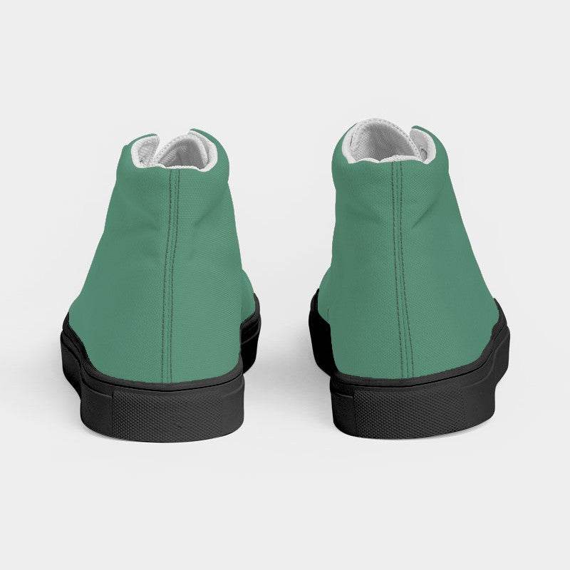 Medium Muted Green Women's High-Top Canvas Sneakers (BGG2-MU-ME) - Back