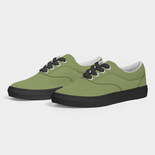 Medium Muted Lime Men's Canvas Sneakers (L-MU-ME) - Side 3