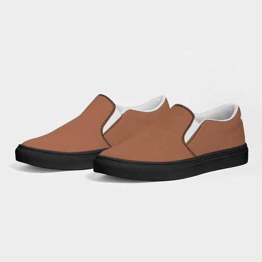 Medium Muted Orange Women's Slip-On Canvas Sneakers (OR2-MU-ME) - Side 3