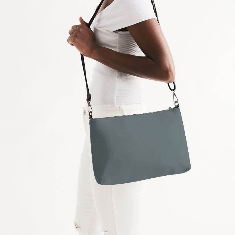Medium Neutral Cyan Zip Pouch (C-NE-ME) - Side CloseUp