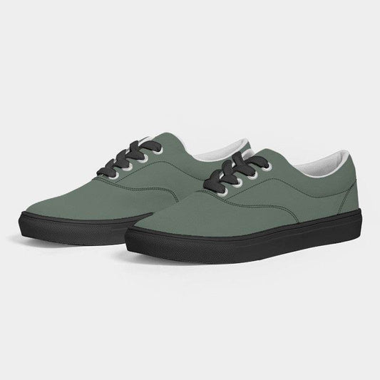 Medium Neutral Green Men's Canvas Sneakers (G-NE-ME) - Side 3