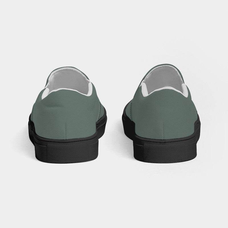 Medium Neutral Green Men's Slip-On Canvas Sneakers (BGG2-NE-ME) - Back