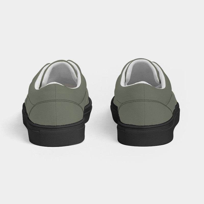 Medium Neutral Lime Men's Canvas Sneakers (L-NE-ME) - Back