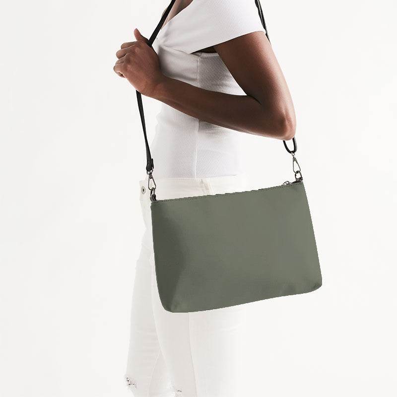 Medium Neutral Lime Zip Pouch (L-NE-ME) - Side CloseUp