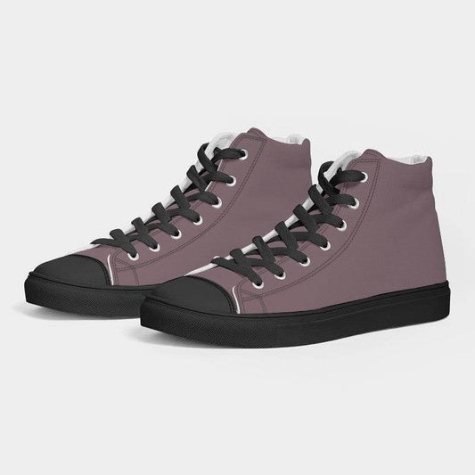 Medium Neutral Pink Men's High-Top Canvas Sneakers (PI-NE-ME) - Side 3