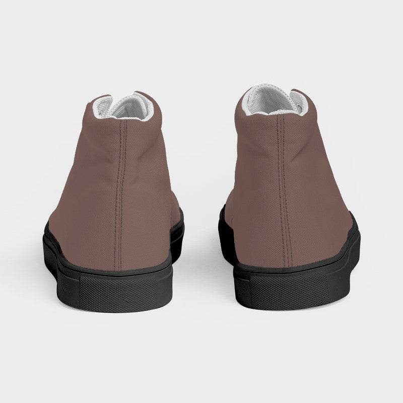 Medium Neutral Red Women's High-Top Canvas Sneakers (R-NE-ME) - Back