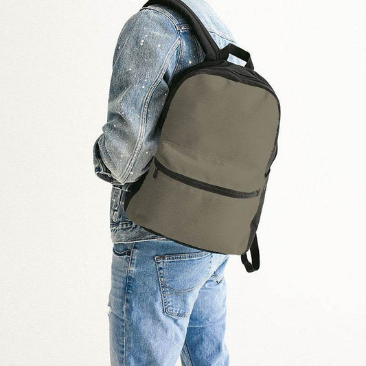 Medium Neutral Yellow Canvas Backpack (Y-NE-ME) - Man Back CloseUp