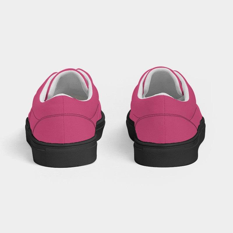 Medium Pink Men's Canvas Sneakers (PI-ME-ME) - Back