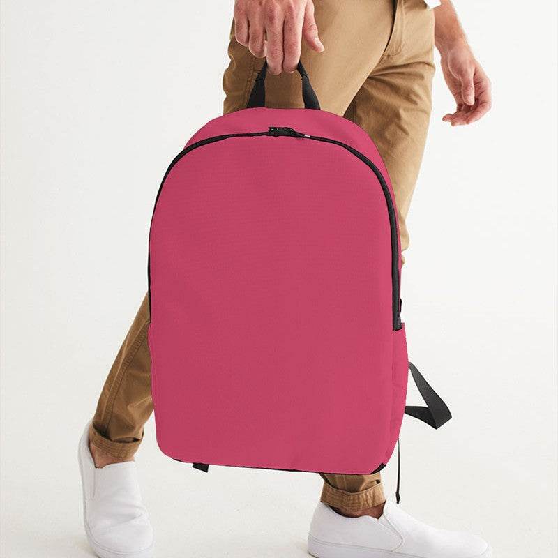 Medium Pink Waterproof Backpack (RPI3-ME-ME) - Man Holding CloseUp