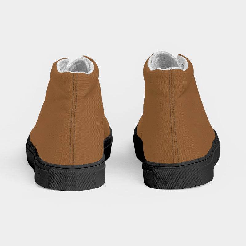 Metallic Bronze Women's High-Top Canvas Sneakers (O-MU-MD) - Back