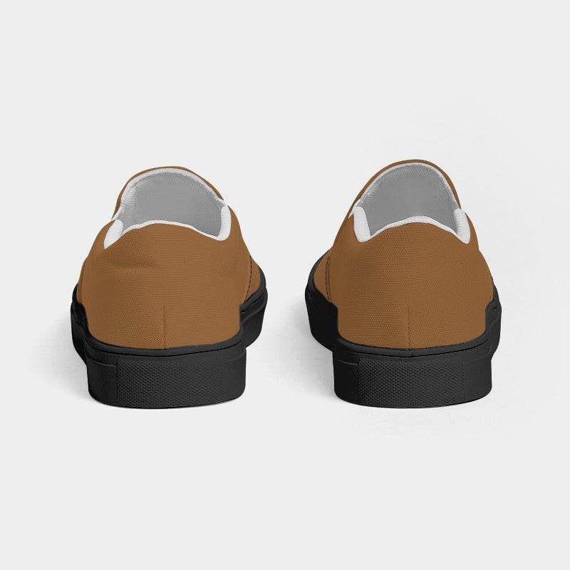 Metallic Bronze Women's Slip-On Canvas Sneakers (O-MU-MD) - Back