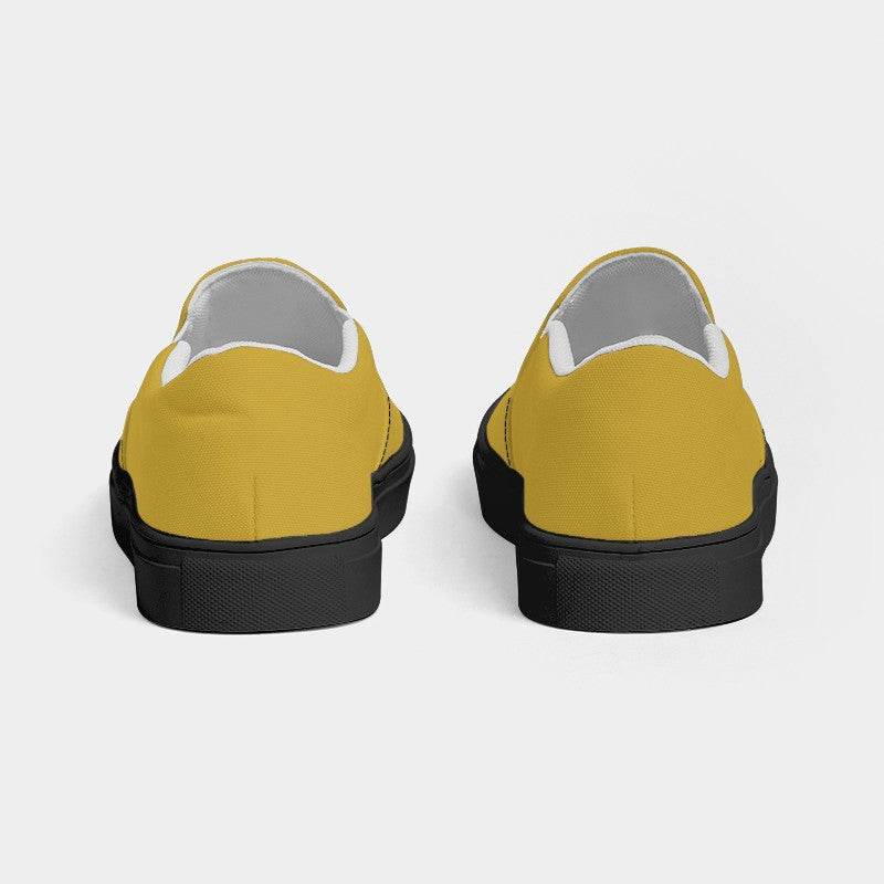 Metallic Gold Women's Slip-On Canvas Sneakers (Y-CL-DE) - Back