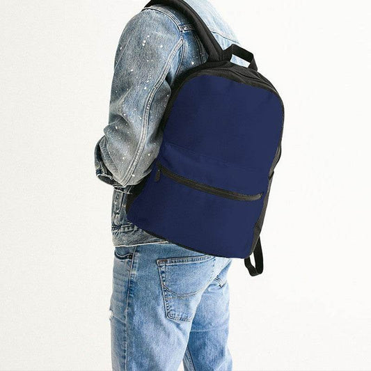 Midnight Blue Canvas Backpack (I-MU-DA) - Man Back CloseUp