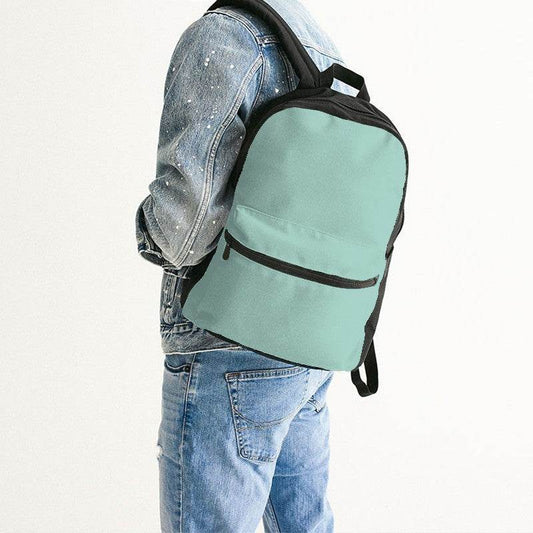 Mint Green Canvas Backpack (BG-MU-LI) - Man Back CloseUp