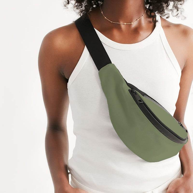 Moss Green Belt Bag (L-FM-ME) - Woman Front CloseUp