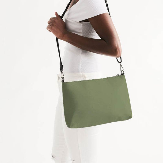 Moss Green Zip Pouch (L-FM-ME) - Side CloseUp