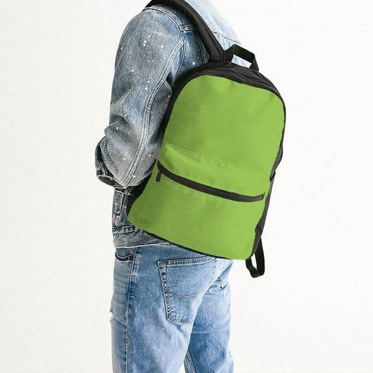 Neon Green Canvas Backpack (GL3-BR-ME) - Man Back CloseUp