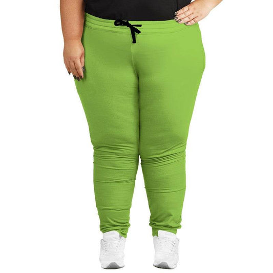 Neon Green Joggers PLUS (GL3-BR-ME) - Woman Front PLUS