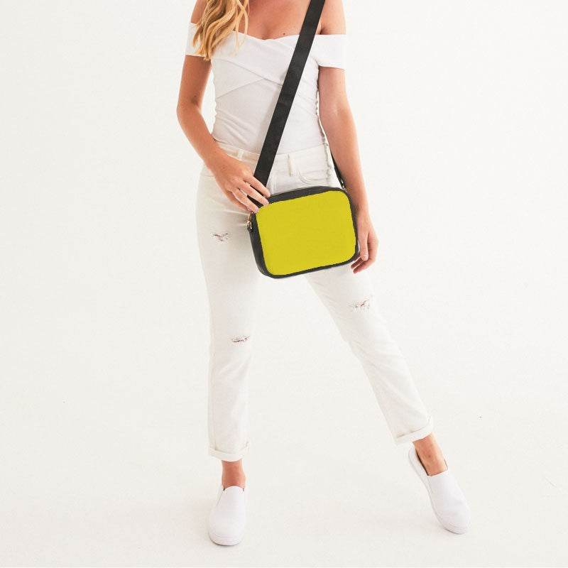 Neon Yellow Crossbody Bag (LY2-BR-ME) - Woman Front