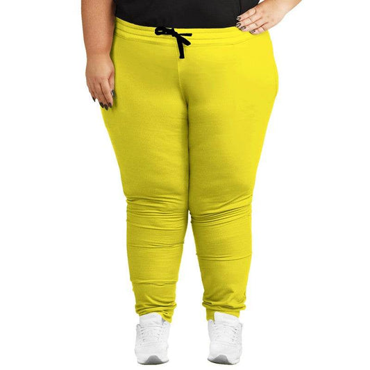 Neon Yellow Joggers PLUS (LY2-BR-ME) - Woman Front PLUS