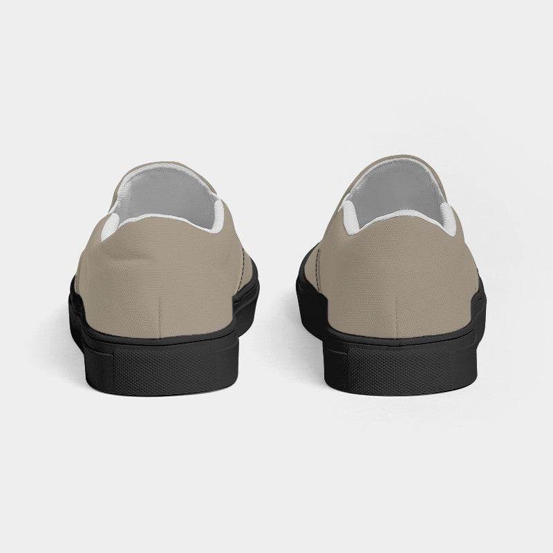 Oatmeal Women's Slip-On Canvas Sneakers (YO2-NE-ML) - Back