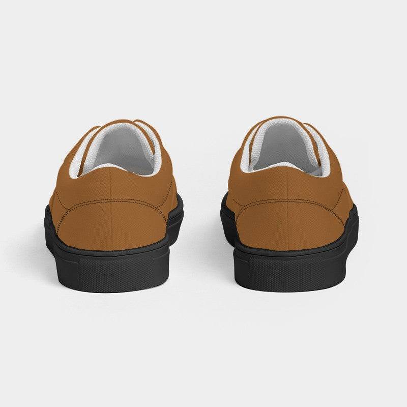 Orange-Brown Men's Canvas Sneakers (O-ME-DE) - Back