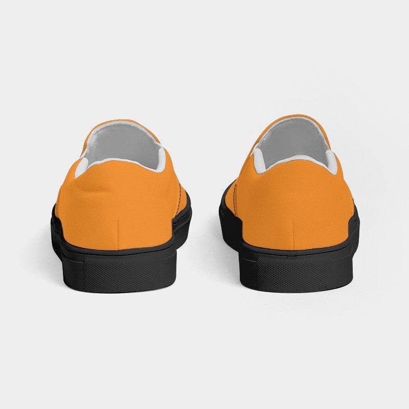 Orange Men's Slip-On Canvas Sneakers (O-BR-ME) - Back