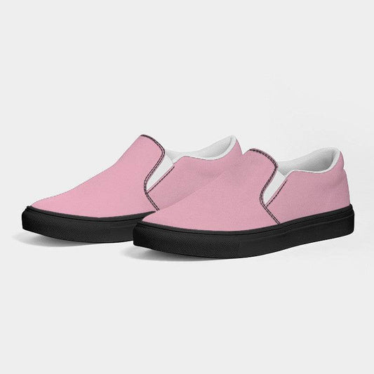 Pastel Pink Women's Slip-On Canvas Sneakers (PI-FM-LI) - Side 3