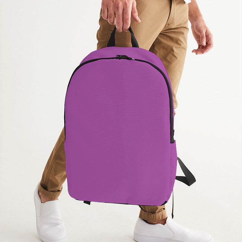 Pink-Purple Waterproof Backpack (M-CL-LI) - Man Holding CloseUp