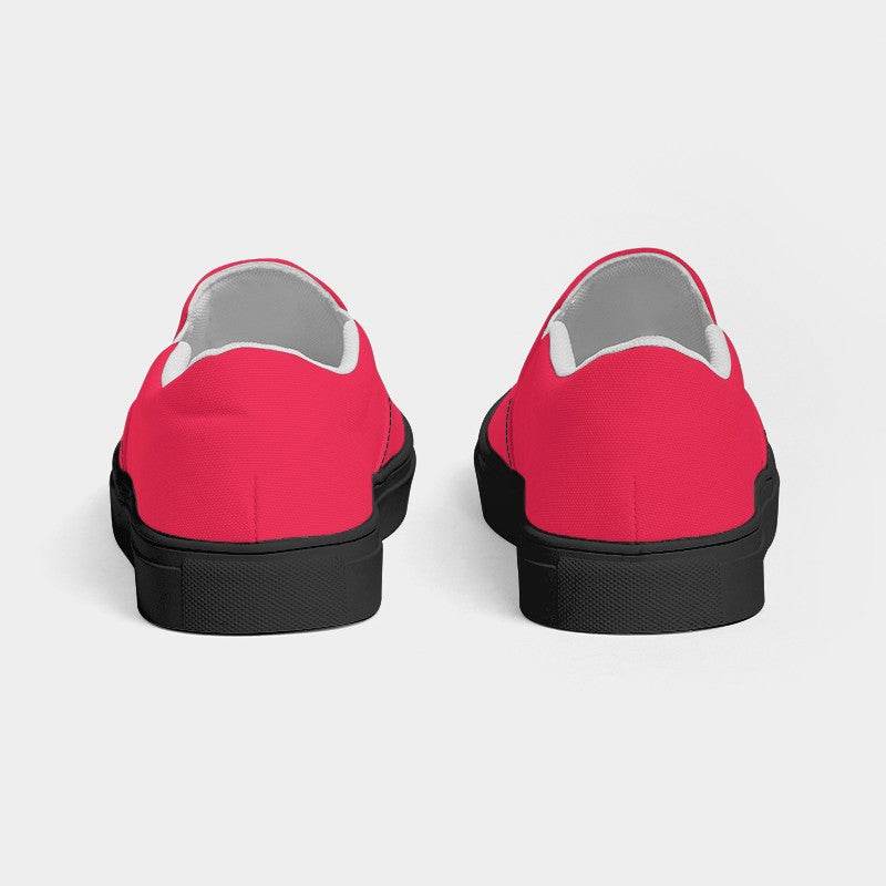 Pink-Red Women's Slip-On Canvas Sneakers (RPI2-BR-ME) - Back
