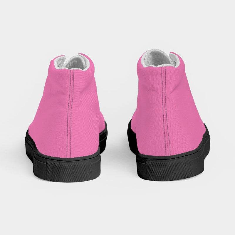Pink Men's High-Top Canvas Sneakers (PIM1-ME-LI) - Back