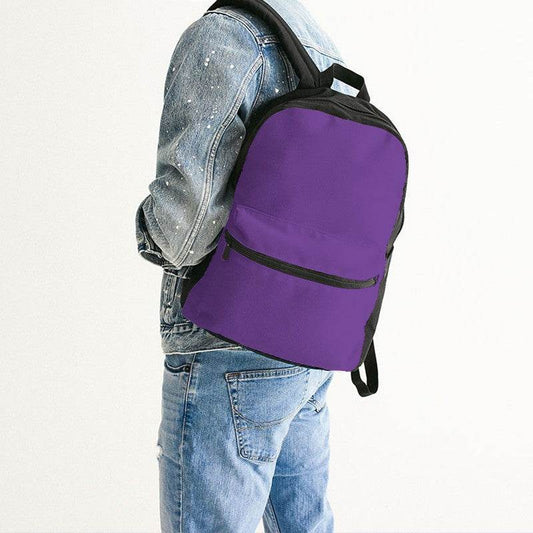 Purple Canvas Backpack (MPU3-BR-ME) - Man Back CloseUp